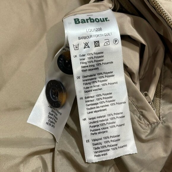 Women's Barbour Forth Quilt Coat The Tartan Collection Tan Size 8 - Picture 16 of 16